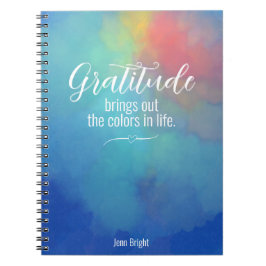 Caderno Espiral Diário de Gratidão Nome das Nuvens de Aquarela Arc