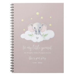 Caderno Espiral Diário de Gravidez Elefante Moderno Rosa