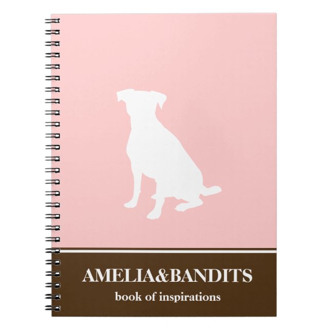 Caderno Espiral Diário de inspiração rosa de bicho-da-canina silho (Frente)