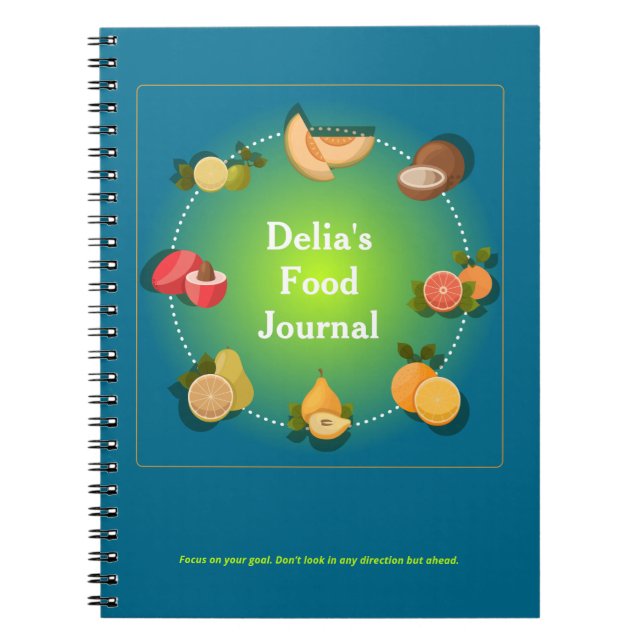 Caderno Espiral Diário de Integridade da Comida Personalizada (Frente)