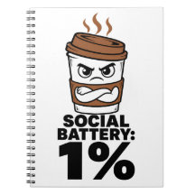 Diário de introvertido engraçado Bateria Social 1%