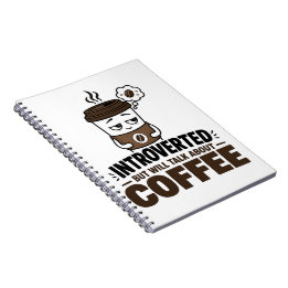 Caderno Espiral Diário de Introvertido, Mas Vai Falar Sobre Café