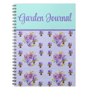 Caderno Espiral Diário de Jardim Viola Purple Lilac Floral Flor