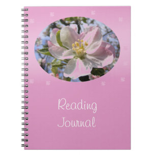 Caderno Espiral Diário de Leitura de Flor do Flor da Apple Blossom