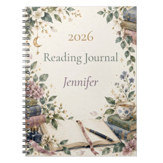 Caderno Espiral Diário de Leitura Personalizado 2026 para Amantes