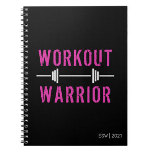 Caderno Espiral Diário de Malhação do Guerreiro de Workout Rosa Pr