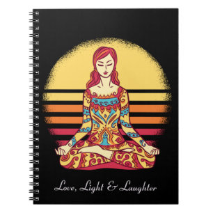 Caderno Espiral Diário de Meditação Yoga Amor Luz Risos