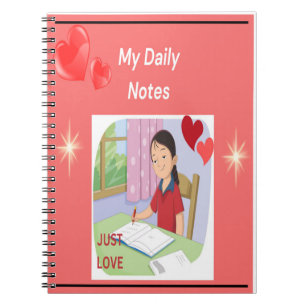 Caderno Espiral Diário de Notas e Clipart Divertido: Foto Personal