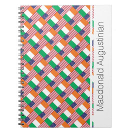 Caderno Espiral DIÁRIO de notebook personalizado IRISH-AMERICAN Ad