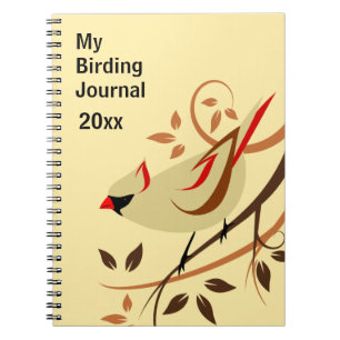 Caderno Espiral Diário de observação de pássaros