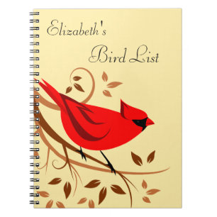 Caderno Espiral Diário de Observador de Aves Personalizado