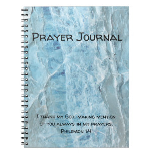 Caderno Espiral Diário de oração Abstrato de gelo azul