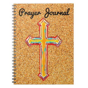 Caderno Espiral Diário de Oração Amarelo Cruzada de Fé Colorida