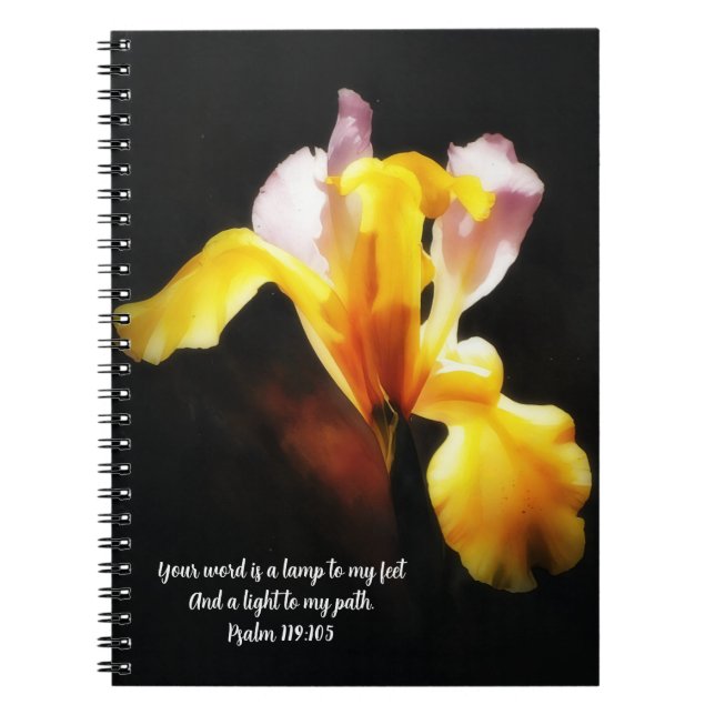Caderno Espiral Diário de Oração com Versículo Bíblico da Flor de  (Frente)
