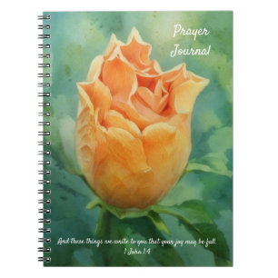 Caderno Espiral Diário de Oração com Versículos Bíblicos da Flor d