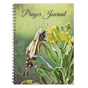 Caderno Espiral Diário de Oração da Borboleta Amarela