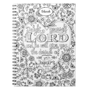 Caderno Espiral Diário de Oração de Escritura com Letra Psalm 3