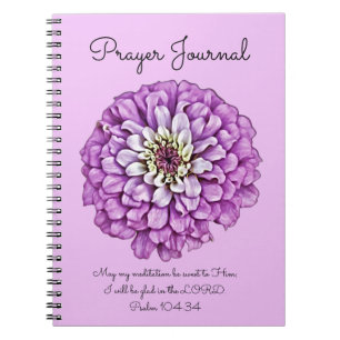 Caderno Espiral Diário de Oração Flor Roxo