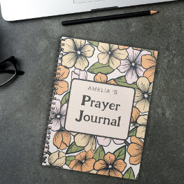 Caderno Espiral Diário de Oração Nome Flor Laranja