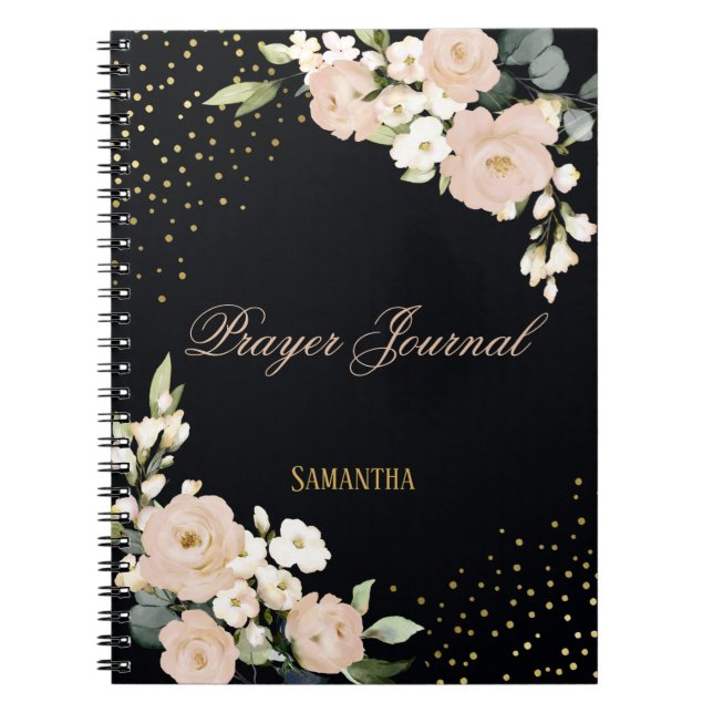 Caderno Espiral Diário de Oração Personalizada de Ponto Dourado Fl (Frente)