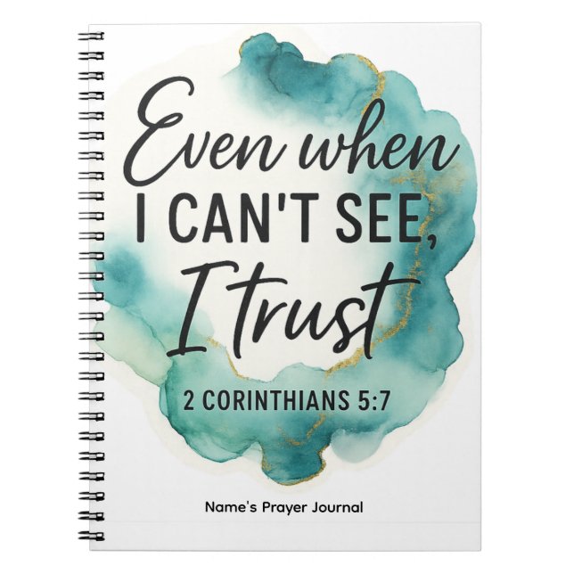 Caderno Espiral Diário de Oração Personalizado | Fé Cristã (Frente)