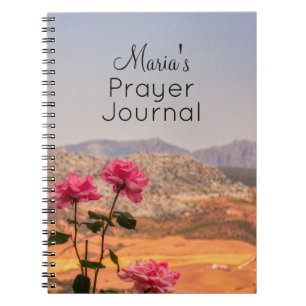 Caderno Espiral Diário de oração Rosa do deserto