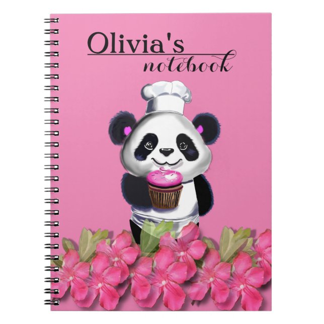 Caderno Espiral Diário de Panda Bonito ou Notebook (Frente)