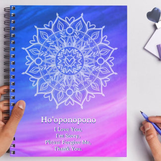 Caderno Espiral Diário de Perdão Ho'oponopono | Cobalto Magenta