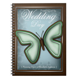 Caderno Espiral Diário de Planejamento de Casamento de Borboleta V