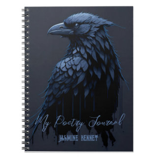 Caderno Espiral Diário de Poesia de Raven Personalizado