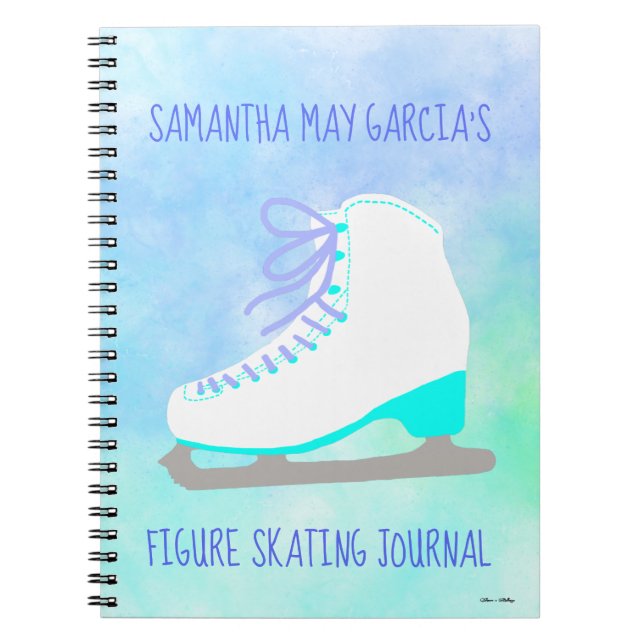 Caderno Espiral Diário de prática de skate personalizado na figura (Frente)