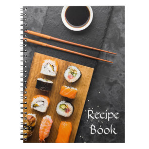 Caderno Espiral Diário de receitas da comida japonesa da Ásia Sush