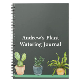Caderno Espiral Diário de rega de plantas