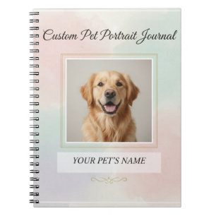 Caderno Espiral Diário de Retrato de Animal de Estimação Personali