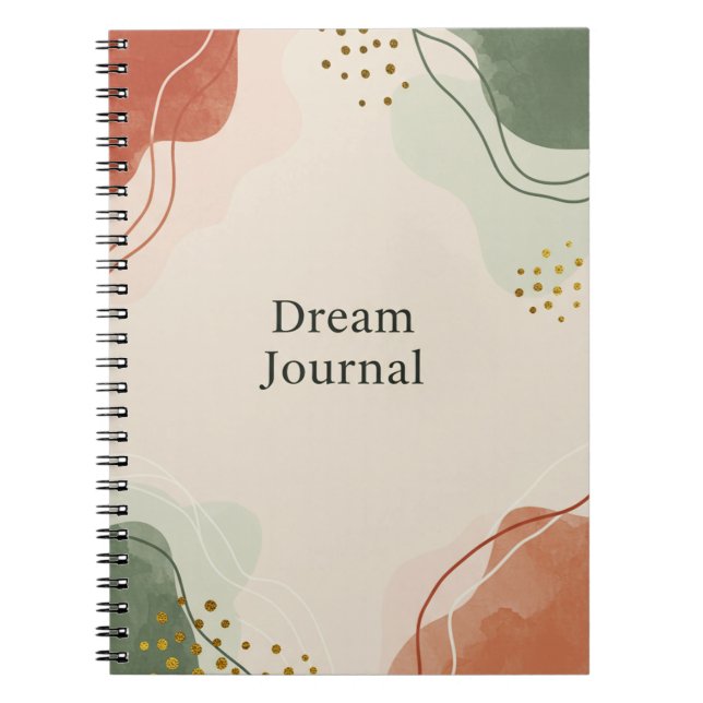 Caderno Espiral Diário de Sonho - Abstrato de Pastel (Frente)