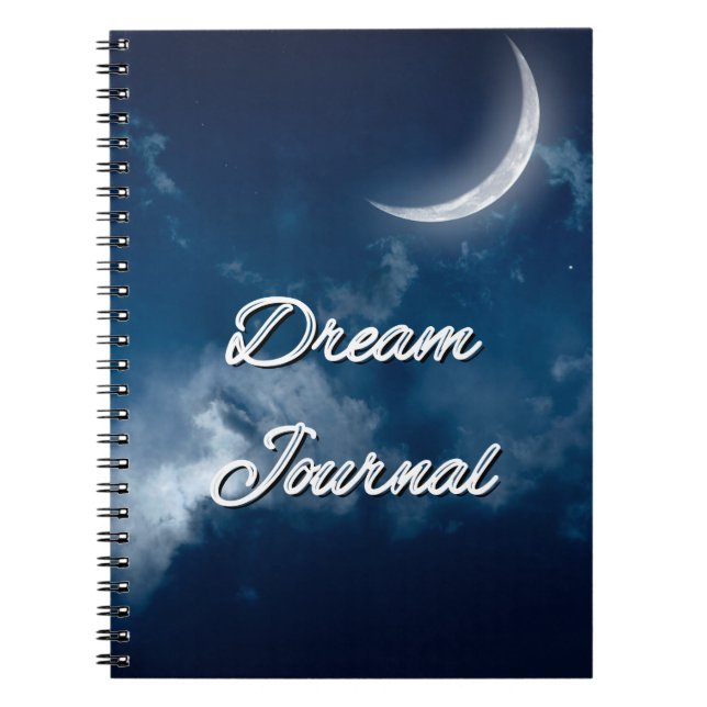Caderno Espiral Diário de Sonho - Diário da Lua Noturna de Sliver (Frente)