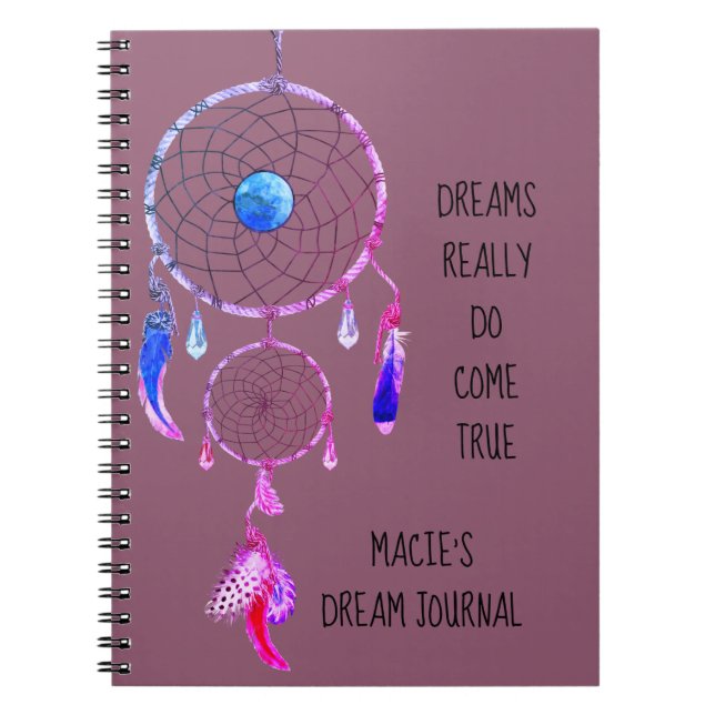 Caderno Espiral Diário de Sonho Personalizado (Frente)