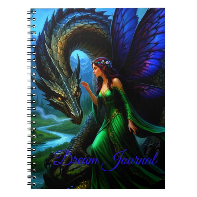 Caderno Espiral Diário de Sonhos da Fada e do Dragão (Frente)