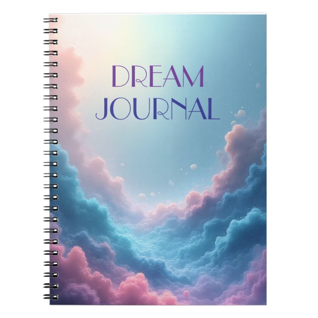 Caderno Espiral Diário de Sonhos - Nuvens pastéis sonhadoras (Frente)