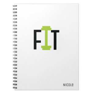 Caderno Espiral Diário de Treino de Fitness Personalizado FIT