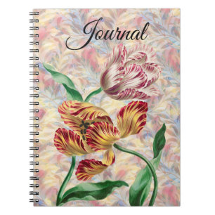 Caderno Espiral Diário de Tulip Art do Estilo Vintage