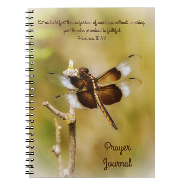 Caderno Espiral Diário de Versículos da Natureza com Libélula (Frente)