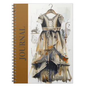 Caderno Espiral Diário de Vestido Negro Pequeno LBD Antiquado Eleg