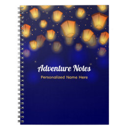 Caderno Espiral Diário de Viagem da Lanterna Flutuante