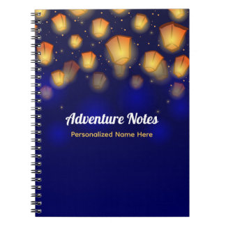 Caderno Espiral Diário de Viagem da Lanterna Flutuante