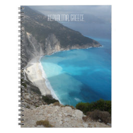 Caderno Espiral Diário de Viagem de Grécia de Myrtos Bay Beach Kef