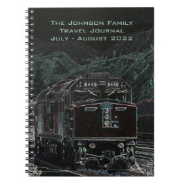 Caderno Espiral Diário de Viagem do comboio ferroviário