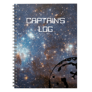 Caderno Espiral Diário de viagem do espaço de registro do capitão