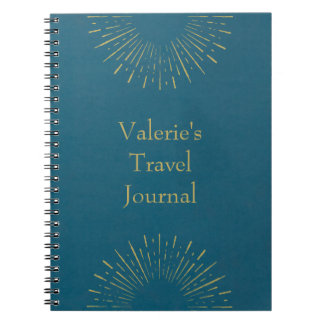 Caderno Espiral Diário de Viagem do estilo Vintage personalizado