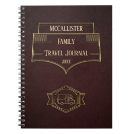 Caderno Espiral Diário de Viagem para Motohome RV Retroativo